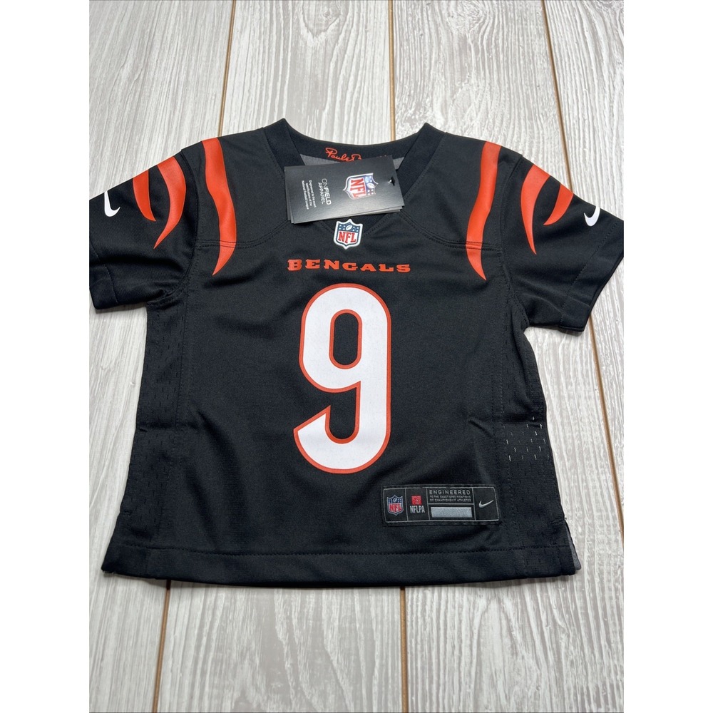 New Nike Toddler Kids Joe Burrow Cincinnati Bengals Jersey Size 2T Black
